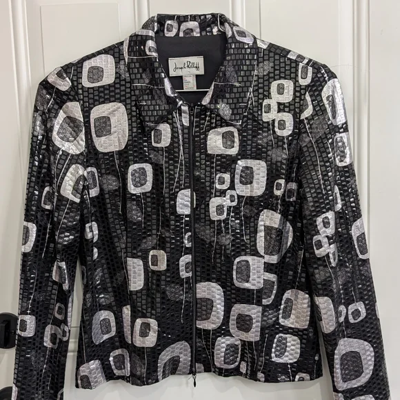 Joseph Ribkoff Monochrome Geometric Blazer - Picture 1 of 5